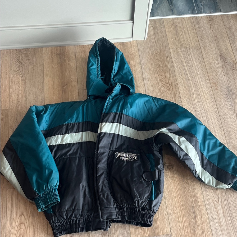 Philadelphia Eagles Pro Player Gray and Teal Jacket